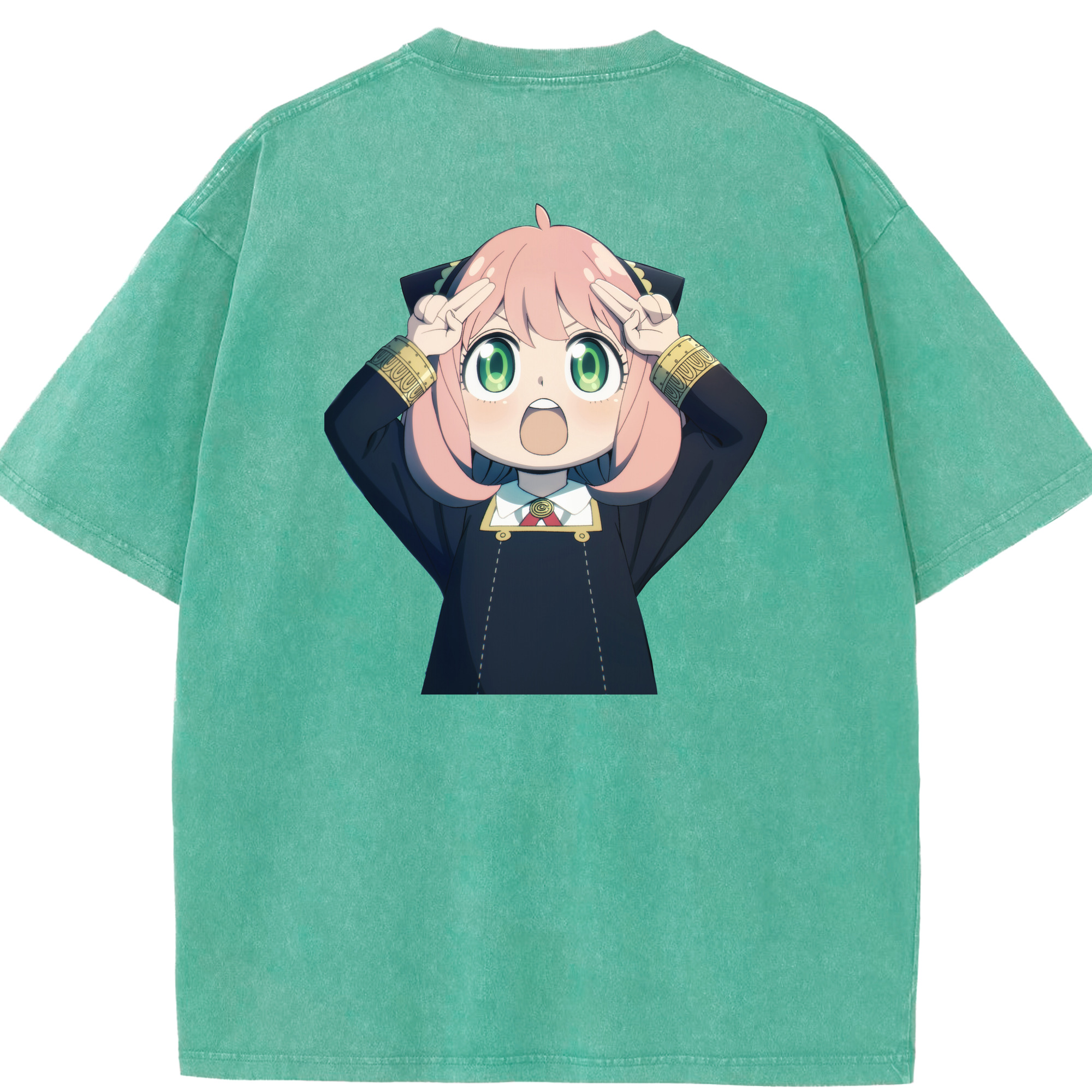（画像用） SPY×FAMILY间谍家家酒 綿100% ヴィンテージ風 半袖Tシャツ（背面プリント）